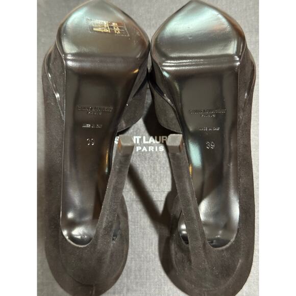 Saint Laurent Black Suede Janis 105 D'Orsay Pumps sz. 39 EU - Picture 6 of 7